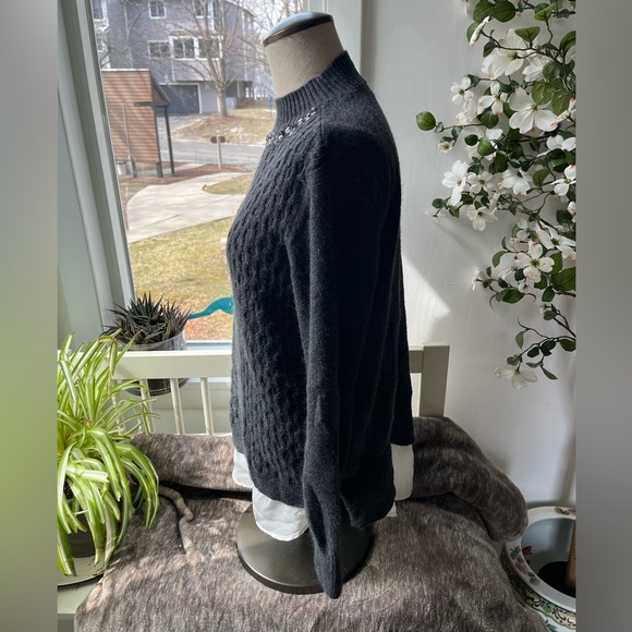 Simply Vera Crystal Neck Knit Layered Sweater, Size L - Picture 6 of 14